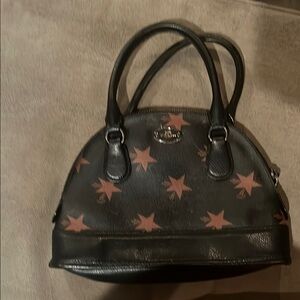 Coach Black and Brown Satchel with Star Pattern